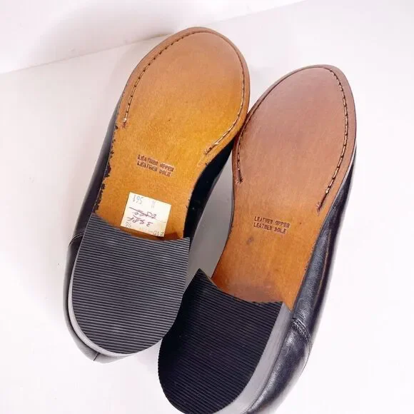 NEW Vintage Nunn Bush 10.5M Black Moc Toe Loafers Leather Dress Shoes - Picture 8 of 8